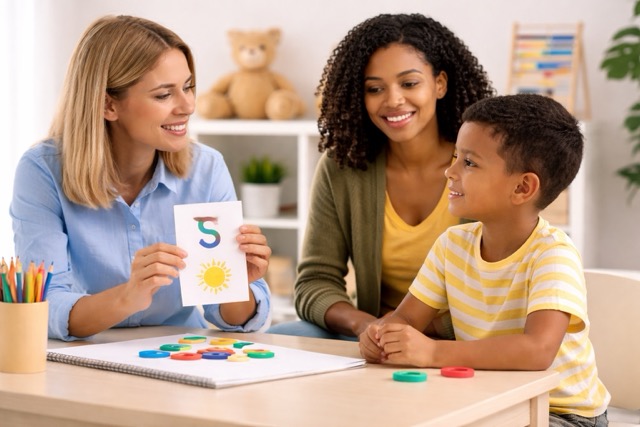 child speech therapy session